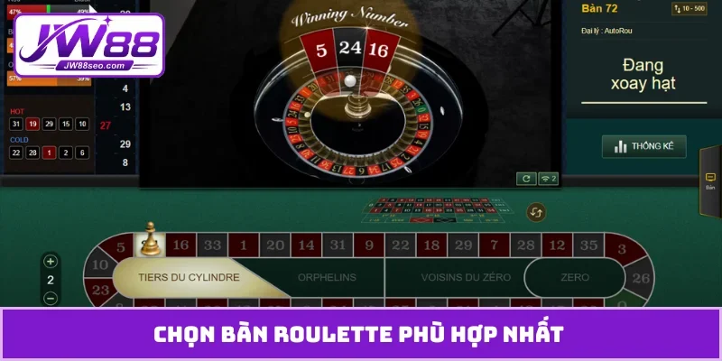 Chọn bàn roulette phù hợp nhất